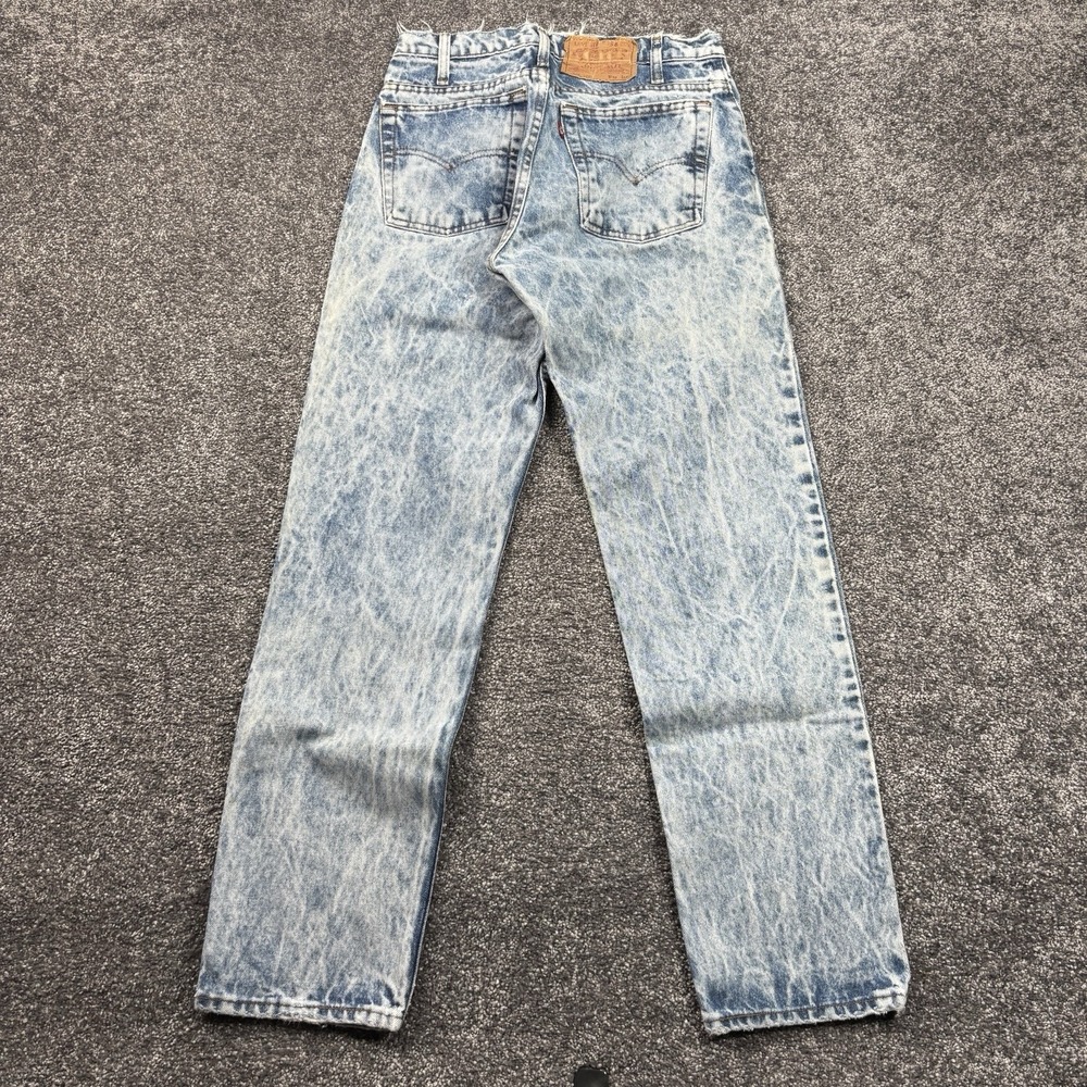 Vintage 80s Levis 506 Jeans Size 28x30 Tapered Leg Acid Stone Wash Faded USA
